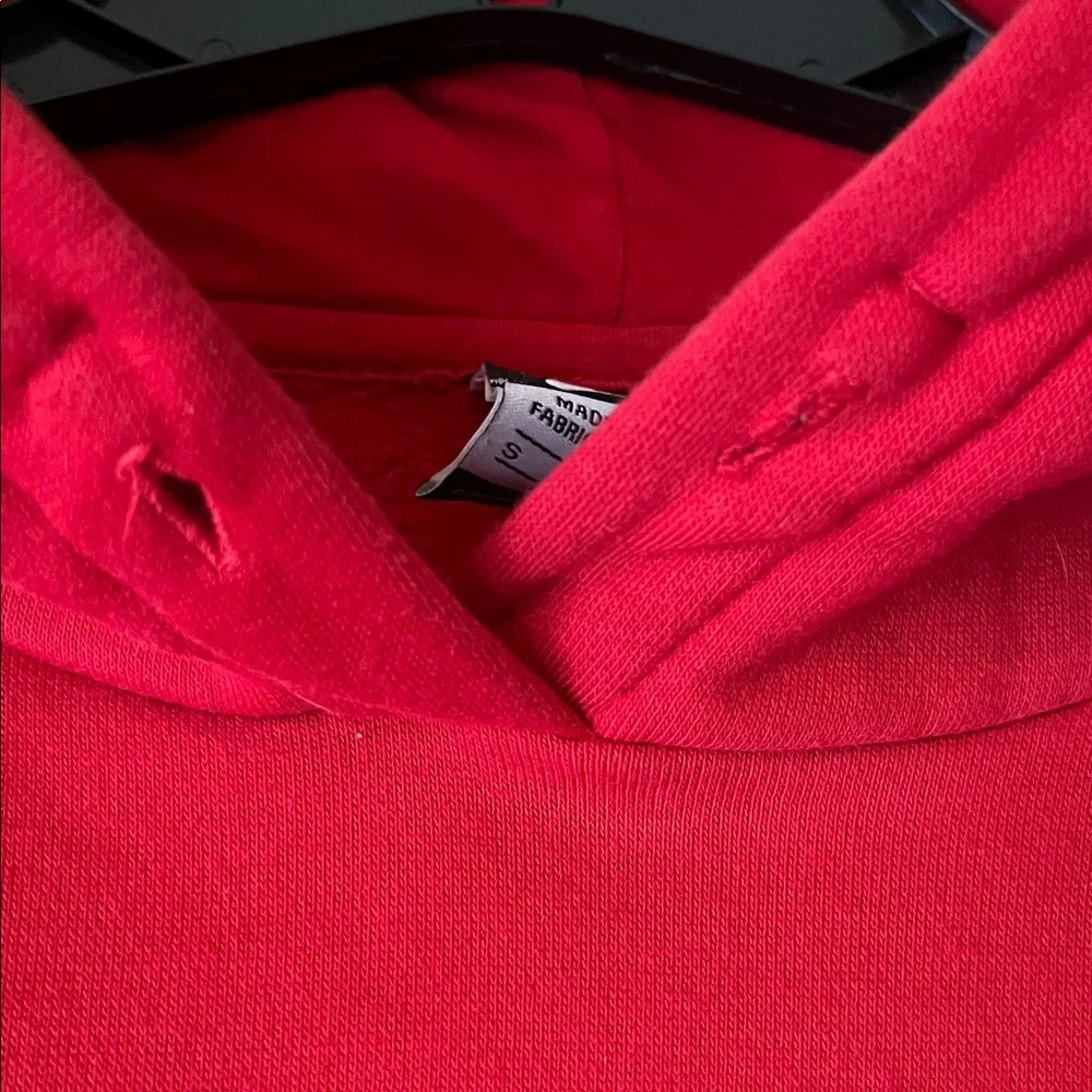 Nike SMALL women’s classic cotton fleece swoosh red pullover hoodie sweatshirt